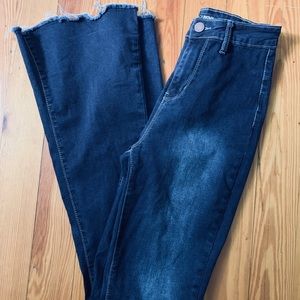 FASHIONNOVA ultra-flare high waist dark jeans